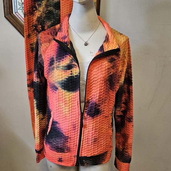 2 Pc Set by SY Fashion Tie Dyed Track Suit Sz L - Picture 3 of 10